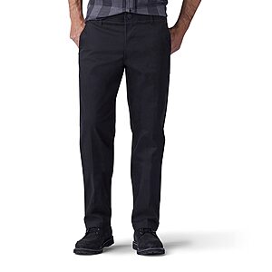 Lee Men's Extreme Motion Flat Front Regular Straight Pant, Black $  29.99