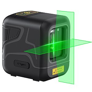 Fanttik D2 Laser Level, 100 Ft Self Leveling Green Cross Line, USB C Rechargeable, 360 Rotatable, Pulse Mode, Magnetic Bracket & Carrying Pouch, Black $  29.98