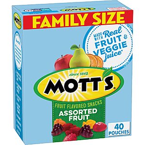 Mott's Assorted Fruit Flavored Snacks 0.8 Oz Pouches 40 Count [Subscribe & Save] $  6.22