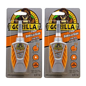 Gorilla Glue Clear Micro Precise, 5 Gram, 0.17 Oz Each, Clear (Pack of 2) $  9.81