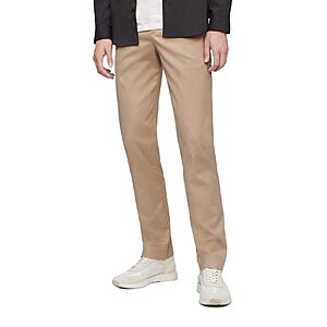 Calvin Klein Men's Slim Fit Modern Stretch Wrinkle Resistant Chino Pants, Cantucci Color [Various Sizes] $39.99