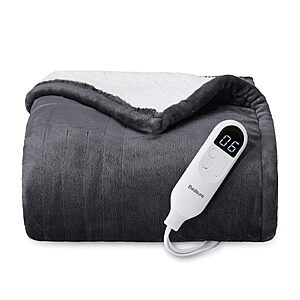 Bedsure Dark Grey Electric Heated Blanket with 6 Heat Settings & Auto Shut Off $  28.89