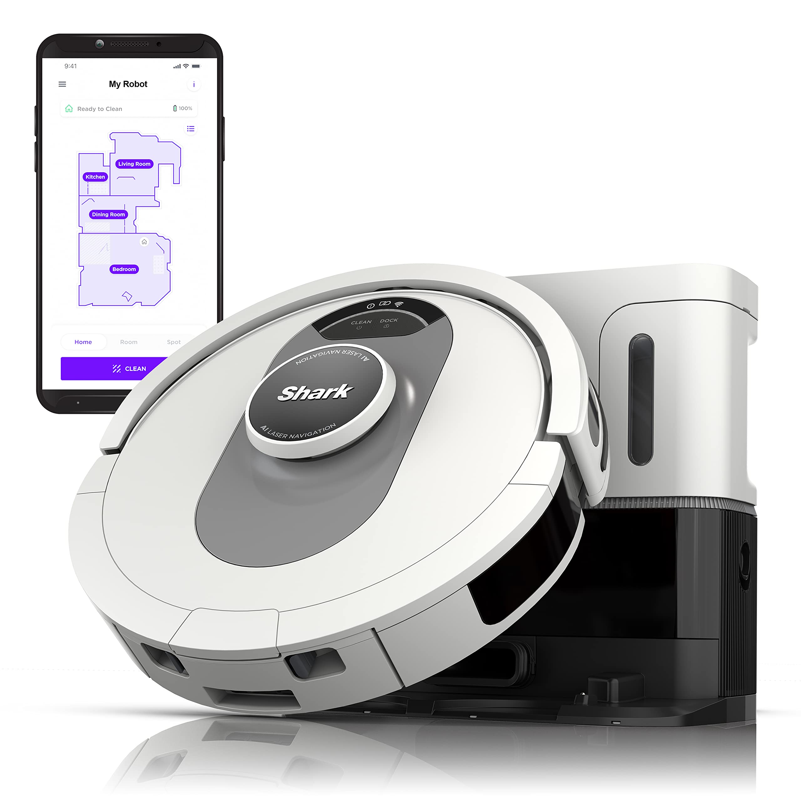 Shark AI Ultra Voice Control Robot Vacuum with Matrix Clean Navigation, Home Mapping, 60-Day Capacity, Self-Empty Base for Homes with Pets (Silver/Black) $299