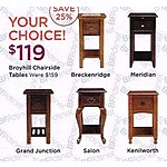 Raymour &amp; Flanigan Black Friday: Broyhill Chairside Tables for $119.00