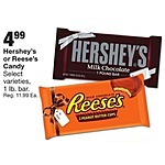Fred Meyer Black Friday: Select Varieties: 1-Pound Hershey's or Reese Candy for $4.99