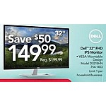 Office Depot and OfficeMax Black Friday: Dell D3218HN 32&quot; FHD IPS Monitor for $149.99