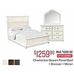 Value City Furniture Black Friday: Charleston Queen Panel Bed + Dresser + Mirror for $1,259.98