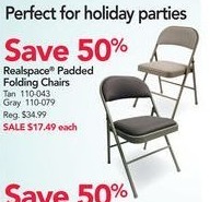 Office Depot And Officemax Black Friday Realspace Padded Folding