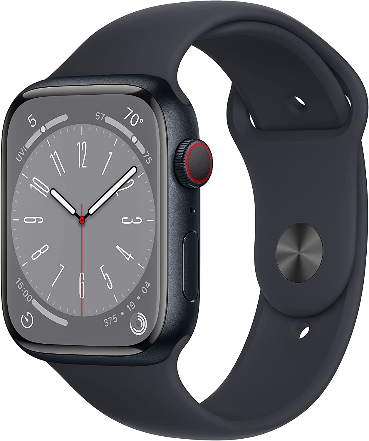 Apple Watch Series 8 [GPS + Cellular 45mm] Smart Watch w/Midnight Aluminum Case with Midnight Sport Band - M/L $459