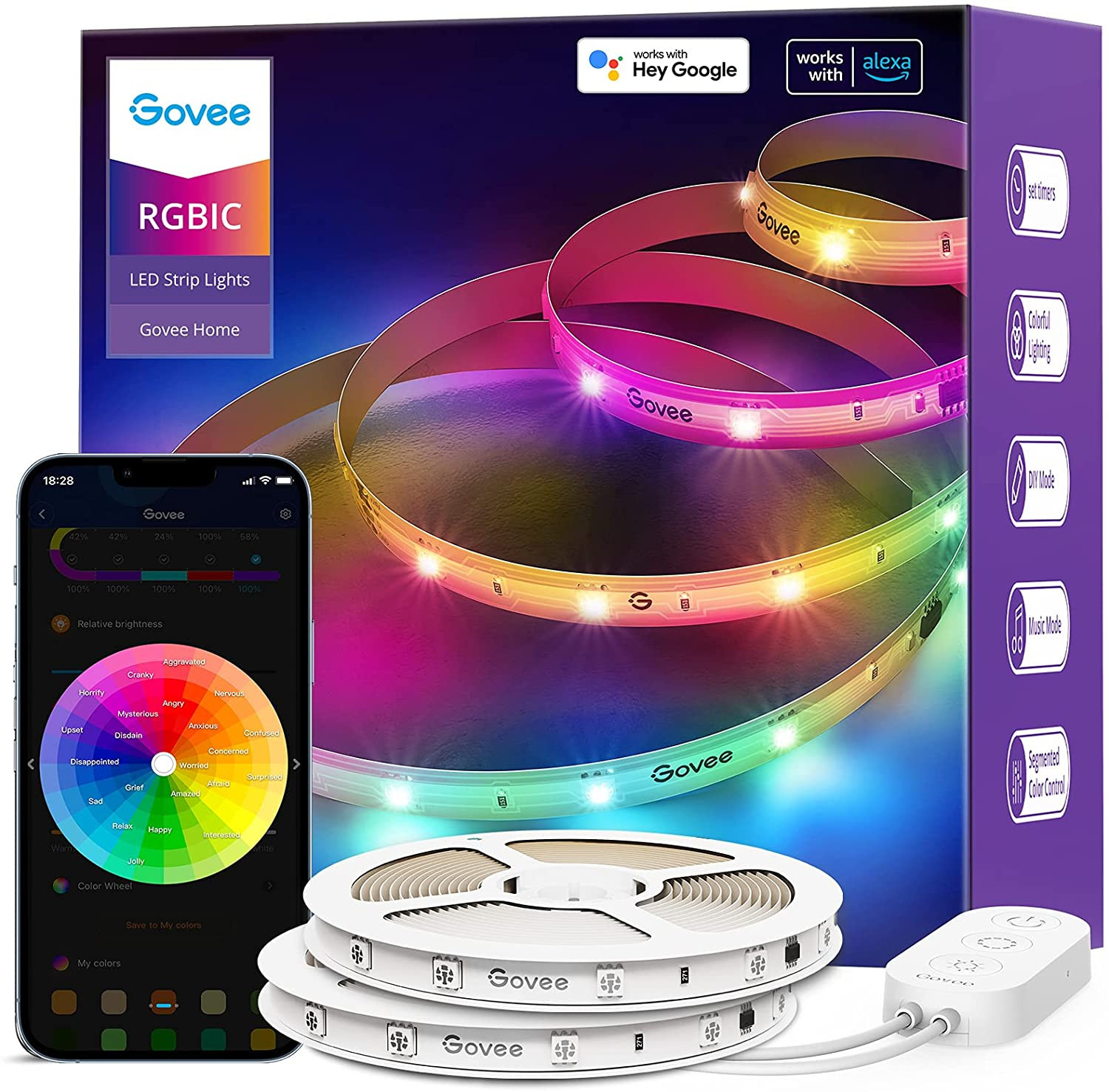 $30 off of $69.99 Govee 65.6ft RGBIC LED Light Strip. Works with Alexa and Google Assistant, Segmented DIY, Music Sync, Color Changing LED. Final price $39.99