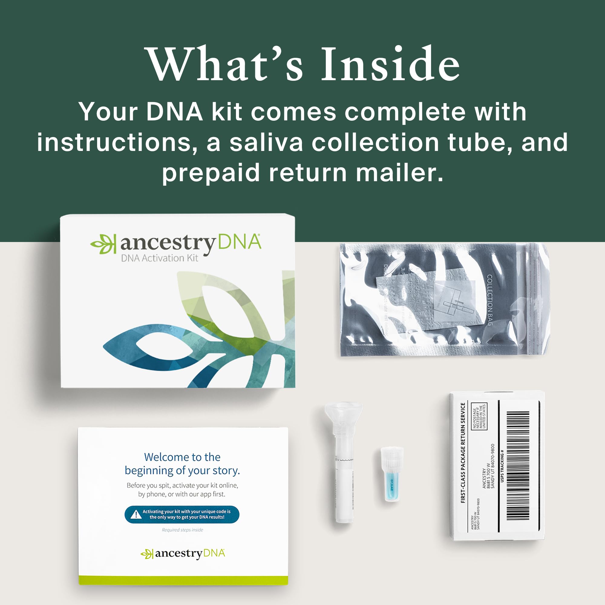 PRIME EXCLUSIVE DEAL: AncestryDNA Genetic Test Kit: Personalized Genetic Results, DNA Ethnicity Test, Origins & Ethnicities, Complete DNA Test $49