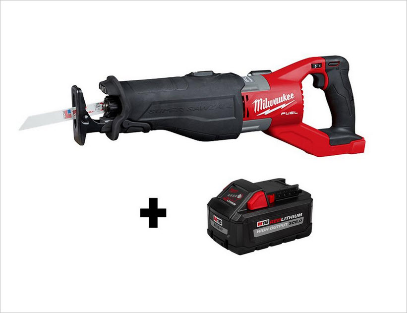 Milwaukee M18 FUEL™ SUPER SAWZALL Cordless Reciprocating Saw + XC 8.0Ah Battery: $108 + FS