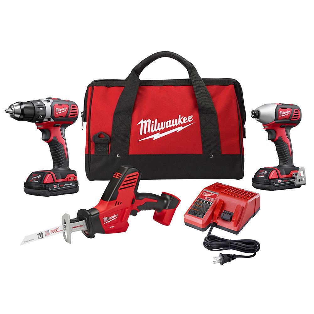 M18 18-Volt Lithium-Ion Cordless Drill Driver/Impact Driver and HACKZALL Combo Kit (3-Tool) with Two 1.5 Ah Batteries $199