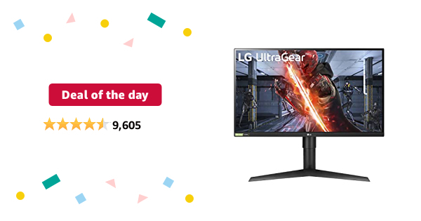 Deal of the day for Prime Members: LG 27GL83A-B 27 Inch Ultragear QHD IPS 1ms NVIDIA G-SYNC Compatible Gaming Monitor, Black - $237.49