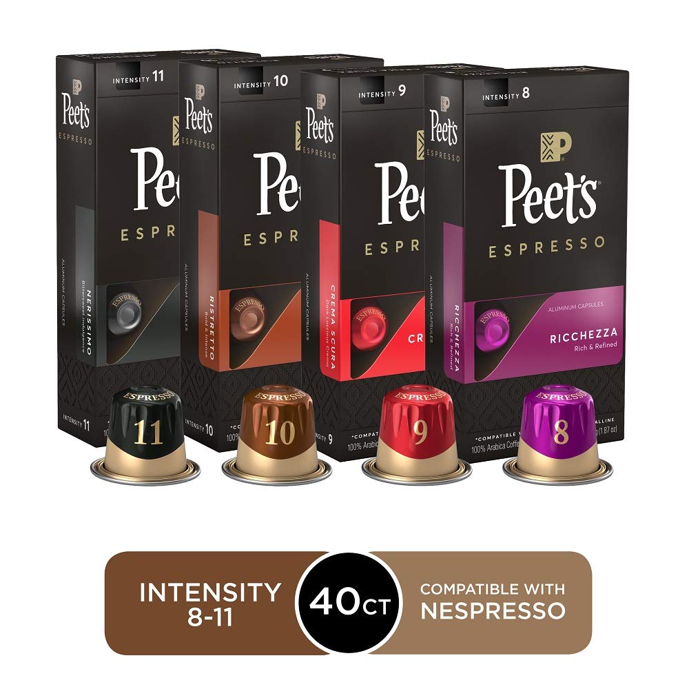 Peet's Coffee Nespresso Capsules Variety Pack, 40 Count Single Cup Coffee $12.38