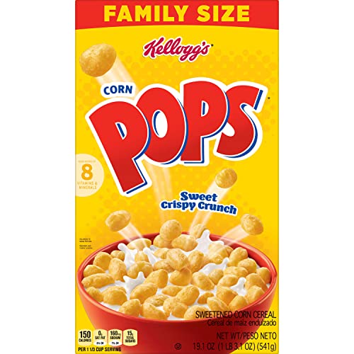 Kellogg's Corn Pops, Breakfast Cereal, Original, Family Size, 19.1oz Box (Pack of 6) $20.91