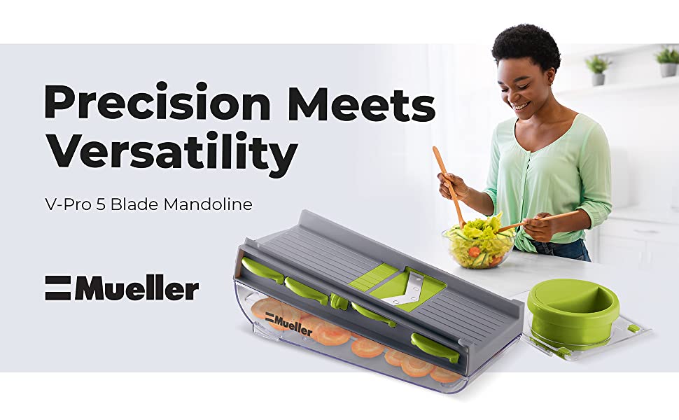 Mueller Mandoline Slicer, Premium Quality V-Pro Five Blade Adjustable Vegetable Slicer, Cutter, Shredder, Veggie Slicers for Fruits and Vegetables $9.99