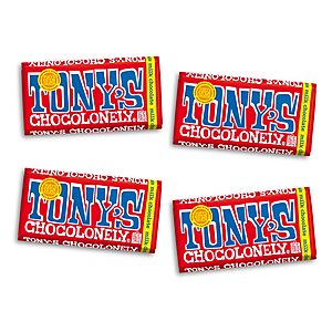 Prime Members: 4-Pk 6.35-Oz Tony’s Chocolonely Belgian Milk Chocolate Candy Bars $12.40 w/ S&S + Free S&H