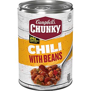 Campbell’s Chunky Chili With Beans, 16.5 oz Can $5