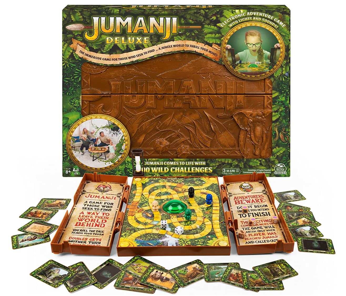 Jumanji Deluxe Game, Immersive Electronic Version of The Classic Adventure Movie Board Game, with Lights and Sounds, for Kids & Adults Ages 8 and up $19.82