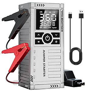 Car Battery Jump Starter with Air Compressor - 2500mAh*4 150PSI Portable Car Jump Starters (Gas4.5L/3.5L Diesel) with Tire Inflator, 12V Car Battery  $20.69