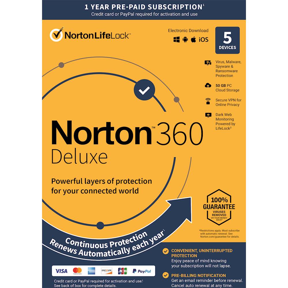 Norton 360 Deluxe 5 Devices 1 Year (Xfinity only?) $1