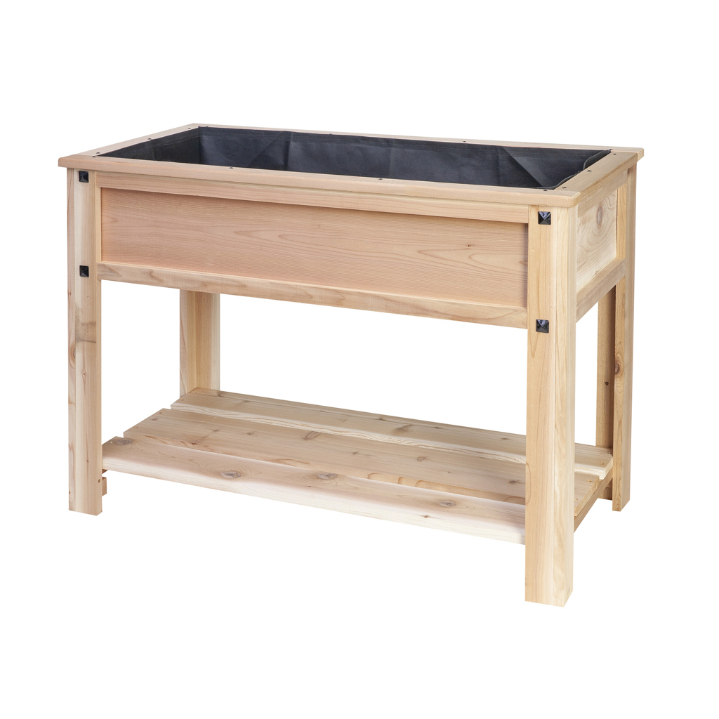 Better Homes & Gardens Cedar Raised Garden Bed,, Legs and Shelf