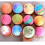 Bath Bomb Gift Set 12 Huge - 5Oz each - 100% Handmade with All Natural and Organic Ingredients 14.99 with PROMO code $14.99