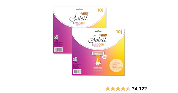 BIC Soleil Smooth Colors Disposable Razors, 20-Count, 3 Blades, S&S Amazon - $14.58