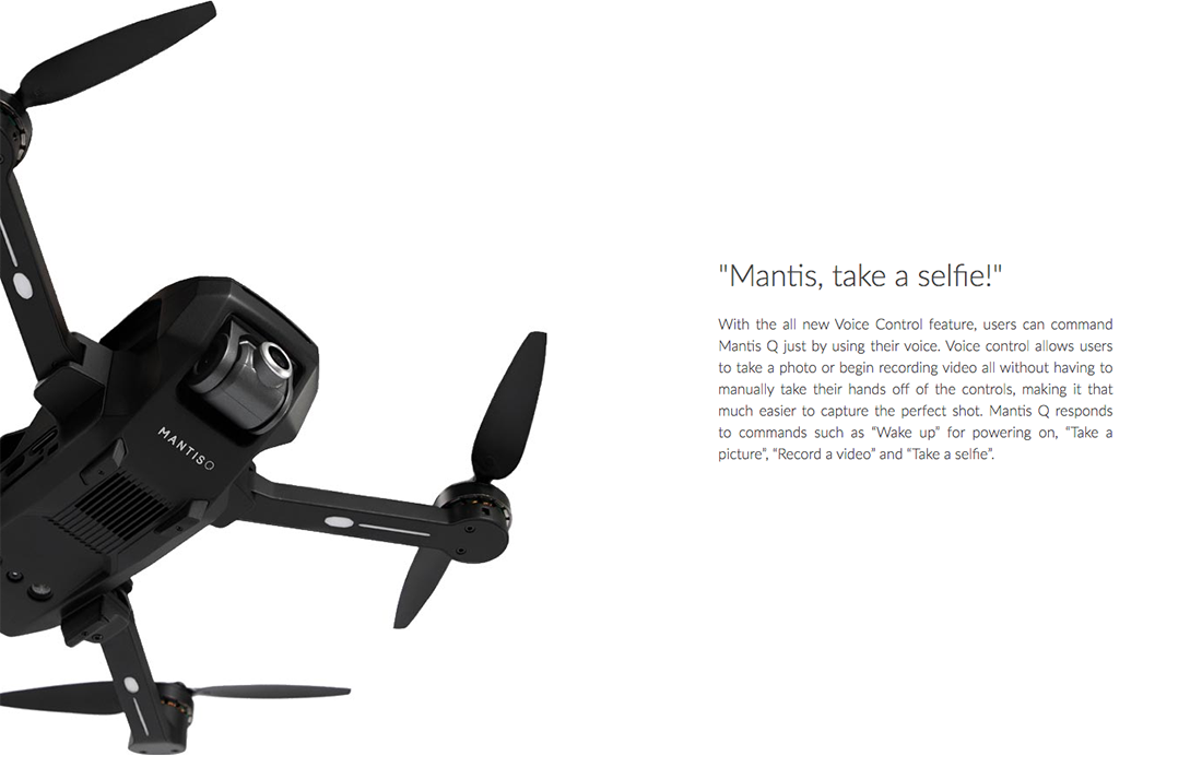 YUNEEC Mantis Q Foldable Drone With 4K Camera [ Refurbished ] $169 after coupon