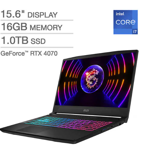 MSI Katana 15.6" Laptop - 12th Gen Intel Core i7-12650H - GeForce RTX 4070 - 1080p - 144Hz - $1400 $1399.99