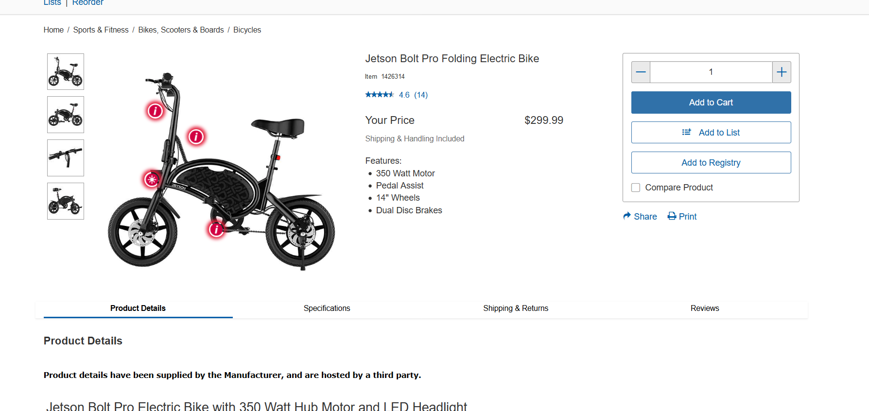 Costco ebike 299 hot sale