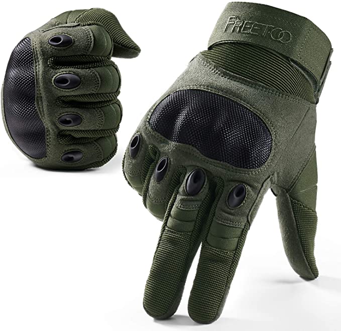 FREETOO Knuckle Tactical Gloves for Men Military Gloves for Shooting Airsoft Paintball Motorcycle Climbing and Heavy Duty Work $12.99
