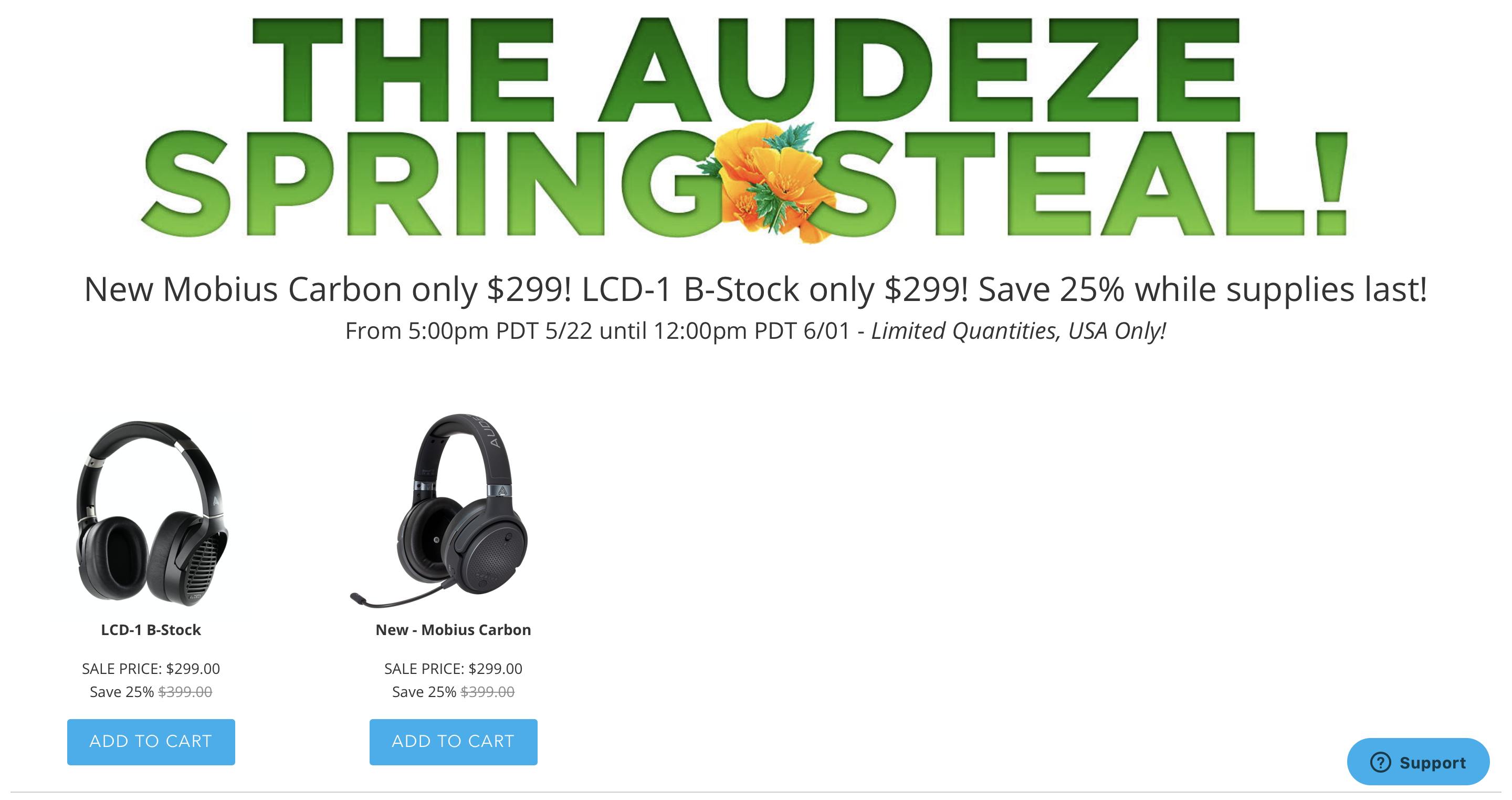 Audeze Mobius & Audeze LCD-1 - B STOCK - ($100 off) $299