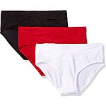 Amazon: Warner's Women's Blissful Benefits No Muffin Top 3 Pack Hipster Panties, White/Black/red $7.00