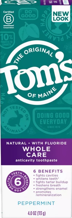 4 x 4oz Tom's of Maine toothpaste $10.08