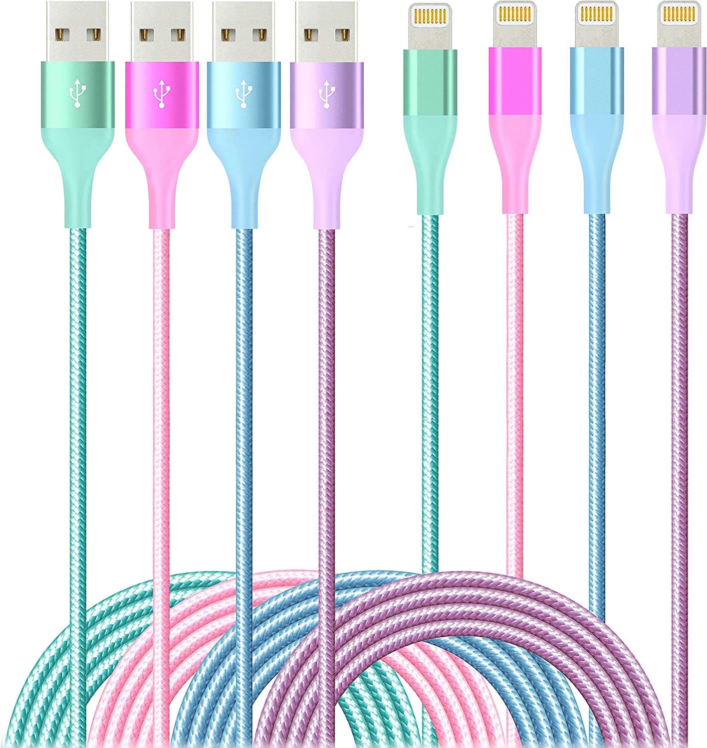 4Pack 6ft Lightning Cable iPhone Charger Apple MFi Certified $5.99 at Amazon