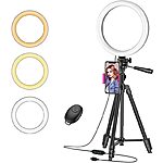 Aptoyu 10&quot; Ring Light with 50&quot; Tripod Stand and Phone Holder $17.99