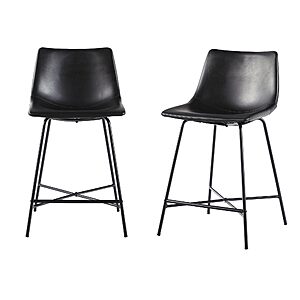 2-Count Walker Edison Xuma Modern Faux Leather Armless Low Back Counter Stool $38 + Free Shipping