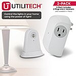 Utilitech Wireless Indoor Dusk-to-Dawn Security Light with Outlet Receiver 2-pk. $12 @ PricePlunge w/FS