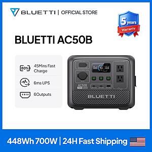 BLUETTI AC50B 700W 448Wh LiFePO4 Portable Power Station $144.65 + Free S&H