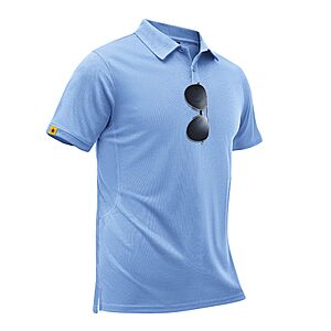 ZITY Men's Short Sleeve Golf Polo Collared Shirts Light Blue Large $7.49 AC (Various Colors) + Free Shipping