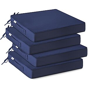 4-Pk IPYNBAP Outdoor Patio Cushions (Blue, 19"x19"x3") $23 + Free S&H