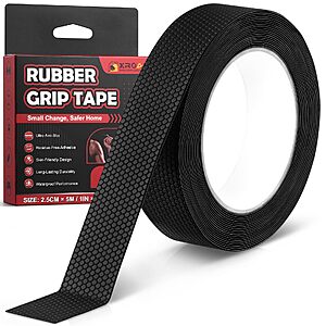 1" x 16.4' Xroam Rubber Grip Non-Abrasive Anti-Slip Tape for Handles