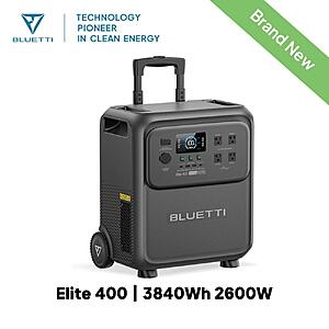 BLUETTI Elite 400 2600W 3840Wh Portable Power Station $988.35 + Free S&H