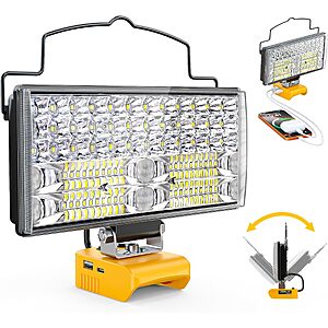 LIVOWALNY 148W LED Work Light Compatible with DeWalt 20V Battery, 14800LM