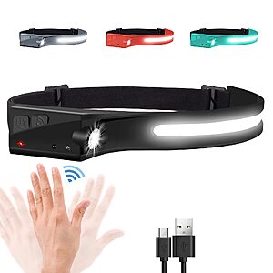 EGUKU Rechargeable Headlamp, 230° Wide Beam 1200LM 5 modes LED Head Lamp for Adults