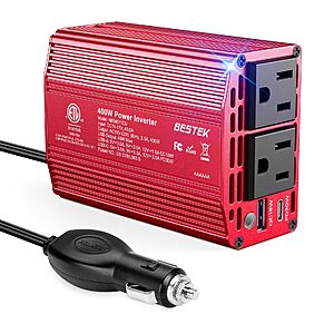 400W BESTEK Car Power Inverter 12V to 110V w/ 2AC & USB-C/USB-A Ports