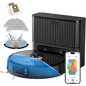 VONKO Robot Vacuum and Mop, 8000Pa, Self-Emptying, LiDAR Navigation $119.99 AC