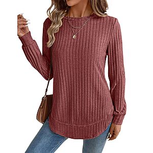 JUSTFASHIONNOW Women's Long Sleeve Tunic Sweater (select sizes/colors) $4.80